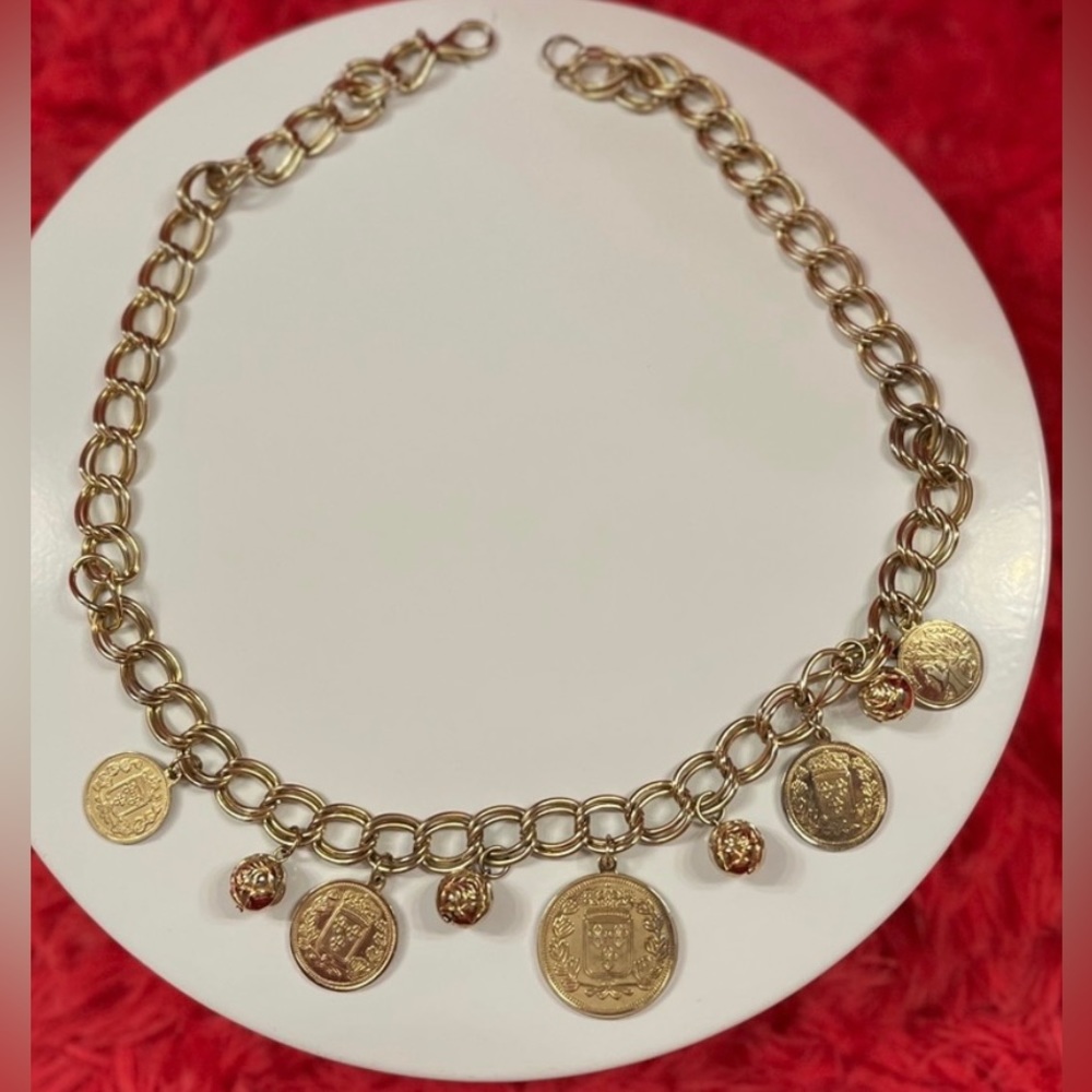 Costume  Gold Color Coin Necklace